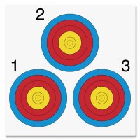 Zielscheibenauflagen - 3er Spot Triangel - FITA