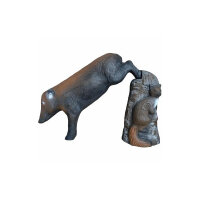 LEITOLD Sanglier sautant avec pierre