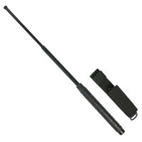 Bâton télescopique en acier avec poignée en caoutchouc - 16 pouces - holster inclus