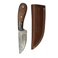 elTORO Walnut Horn - Damas - Couteau de chasse - 9,5cm - fourreau cuir inclus