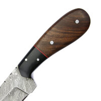elTORO Walnut Horn - Damas - Couteau de chasse - 9,5cm - fourreau cuir inclus