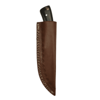 elTORO Buffalo Horn - Damast - Jagdmesser - 10cm - inkl. Lederscheide