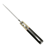 elTORO Buffalo Horn - Damast - Jagdmesser - 10cm - inkl. Lederscheide