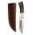elTORO Buffalo Horn - Damast - Jagdmesser - 10cm - inkl. Lederscheide