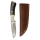 elTORO Buffalo Horn - Damast - Jagdmesser - 10cm - inkl. Lederscheide