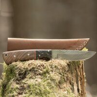 elTORO Walnut Horn - Damast - Jagdmesser - 10cm - inkl....