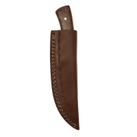 elTORO Walnut Horn - Damast - Jagdmesser - 10cm - inkl. Lederscheide