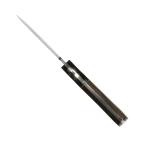 elTORO Walnut Horn - Damast - Jagdmesser - 10cm - inkl. Lederscheide