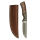 elTORO Walnut Horn - Damast - Jagdmesser - 10cm - inkl. Lederscheide