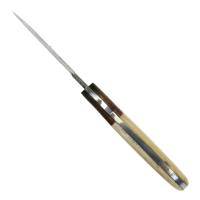 elTORO Walnut Horn - Damast - Jagdmesser - 10cm - inkl. Lederscheide