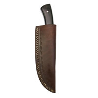 elTORO Buffalo Horn - Damast - Jagdmesser - 10cm - inkl. Lederscheide