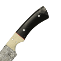 elTORO Buffalo Horn - Damast - Jagdmesser - 10cm - inkl. Lederscheide