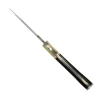 elTORO Buffalo Horn - Damast - Jagdmesser - 10cm - inkl. Lederscheide
