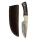 elTORO Buffalo Horn - Damast - Jagdmesser - 10cm - inkl. Lederscheide
