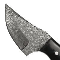 elTORO Skinner Horn - Häutemesser aus Damaszener Stahl - 8,2cm - inkl. Lederscheide