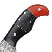 elTORO Skinner Horn - Häutemesser aus Damaszener Stahl - 8,2cm - inkl. Lederscheide