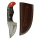 elTORO Skinner Horn - Häutemesser aus Damaszener Stahl - 8,2cm - inkl. Lederscheide