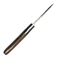 elTORO Walnut Horn - Damast - Jagdmesser - 10cm - inkl. Lederscheide