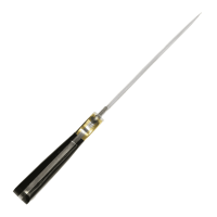 elTORO Brass Horn - Damast - Jagdmesser - 14cm - inkl. Lederscheide