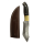elTORO Brass Horn - Damast - Jagdmesser - 12,3cm - inkl. Lederscheide