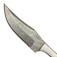 elTORO Steel Horn - Damast - Jagdmesser - 10cm - inkl. Lederscheide