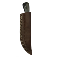 elTORO Steel Horn - Damast - Jagdmesser - 10cm - inkl. Lederscheide