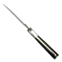 elTORO Steel Horn - Damast - Jagdmesser - 10cm - inkl. Lederscheide