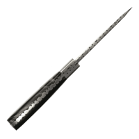 elTORO Steel Horn - Damast - Jagdmesser - 9cm - inkl. Lederscheide