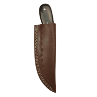 elTORO Steel Horn - Damast - Jagdmesser - 9cm - inkl. Lederscheide