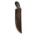 elTORO Brass Horn - Damast - Jagdmesser - 12,5cm - inkl. Lederscheide