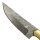 elTORO Brass Horn - Damast - Jagdmesser - 12,5cm - inkl. Lederscheide