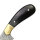 elTORO Brass Horn - Damast - Jagdmesser - 12,5cm - inkl. Lederscheide