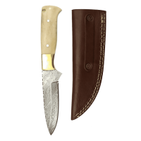 elTORO Brass Bone - Damas - Couteau de chasse - 12cm - fourreau cuir inclus