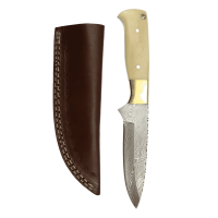 elTORO Brass Bone - Damas - Couteau de chasse - 12cm - fourreau cuir inclus