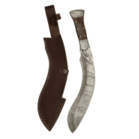 elTORO Machete - Damaszener Stahl - 28cm - inkl. Lederscheide