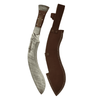 elTORO Machete - Damaszener Stahl - 28cm - inkl. Lederscheide