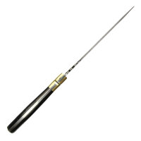 elTORO Brass Horn - Damast - Jagdmesser - 17cm - inkl. Lederscheide