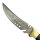 elTORO Brass Horn - Damast - Jagdmesser - 17cm - inkl. Lederscheide