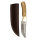 elTORO Brass Olive - Damast - Jagdmesser - 10cm - inkl. Lederscheide