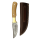 elTORO Brass Olive - Damast - Jagdmesser - 10cm - inkl. Lederscheide