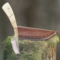 elTORO Fine Brass Bone - Damast - Jagdmesser - 7,7cm -...