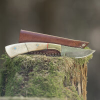 elTORO Fine Brass Bone - Damast - Jagdmesser - 7,7cm -...