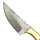 elTORO Fine Brass Bone - Damast - Jagdmesser - 7,7cm - inkl. Lederscheide