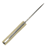 elTORO Skinner Bone - couteau à peau en acier damassé - 8,5cm - fourreau cuir inclus
