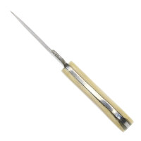 elTORO Skinner Bone - couteau à peau en acier damassé - 8,5cm - fourreau cuir inclus