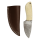 elTORO Skinner Bone - couteau à peau en acier damassé - 8,5cm - fourreau cuir inclus