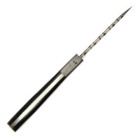 elTORO Damascus Horn - Damas - Couteau de chasse - 9cm - fourreau cuir inclus