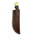 elTORO Double Brass Horn - Damast - Jagdmesser - 10cm - inkl. Lederscheide