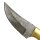 elTORO Double Brass Horn - Damast - Jagdmesser - 10cm - inkl. Lederscheide