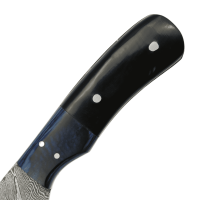 elTORO Wood Horn - Damast - Jagdmesser - 7cm - inkl. Lederscheide